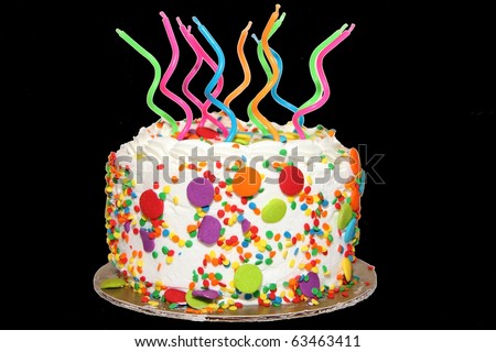 Birthday Cake Candles Fire. stock photo : Birthday Cake