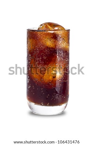 Glass of cold drink isolated on white background with clipping path