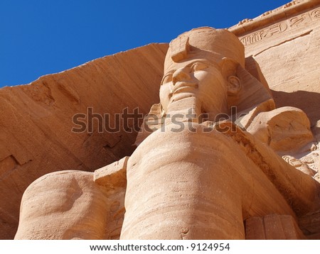 Abu Simbel, Egypt. Ancient Egyptian Pharaoh Rameses the 2nd