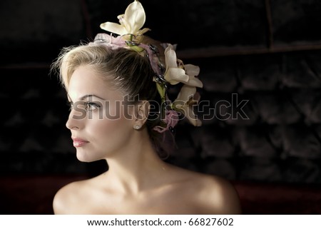 Profile of beautiful girl with a hair - do