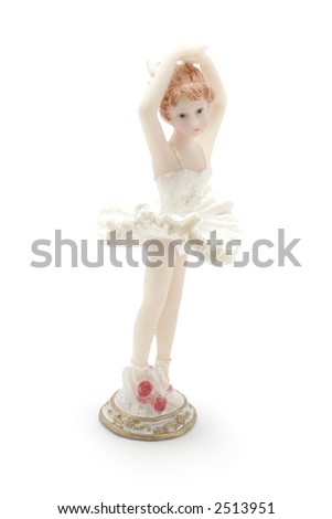 Ballerina figure dropout on white shadow