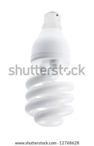 Compact Fluorescent Light Bulb on White Background