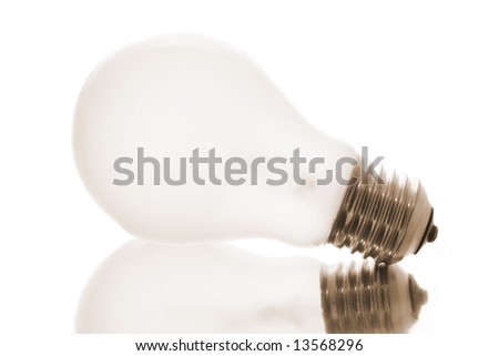Light Bulb in Warm Tone with Reflection