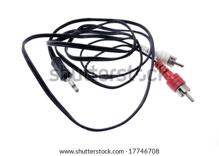 Audio Visual Cables on Isolated White Background