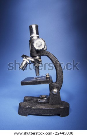 Microscope on Deep Blue Background