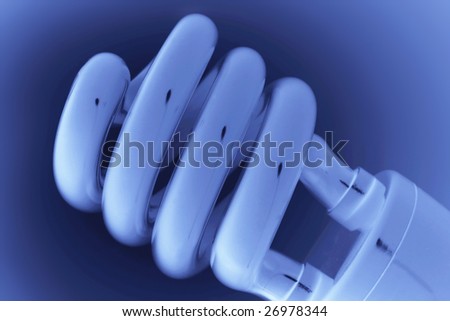 Fluorescent Light Bulb in Blue Tone