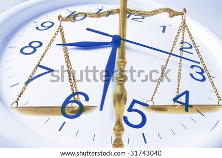 Composite of Clock and Brass Scale