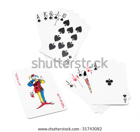 Playing Cards on White Background