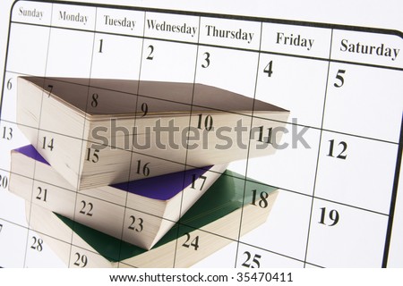 Composite of Calendar and Books