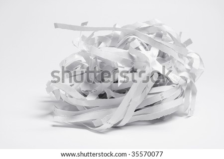 Paper Shreddings on Seamless White Background