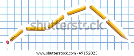 Broken Pencil on Graph Background