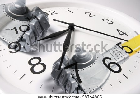 Composite of Clock and Robot Hands
