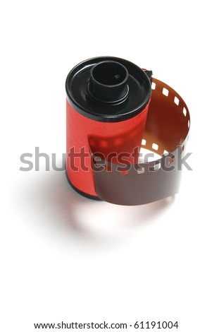 camera film background. stock photo : Camera Film on Isolated White Background