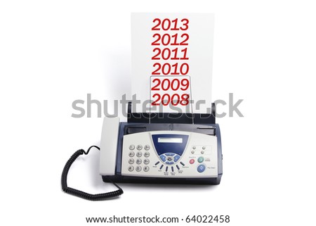 Fax Machine on Isolated White Background