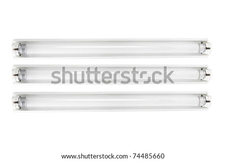 Fluorescent Tubes on White Background