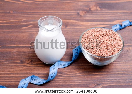 raw buckwheat  board diet food