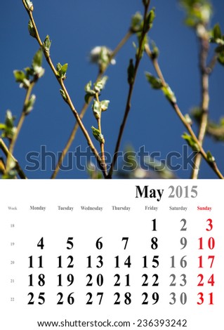 calendar 2015 may. nature image selection. europe. international format. landscapes