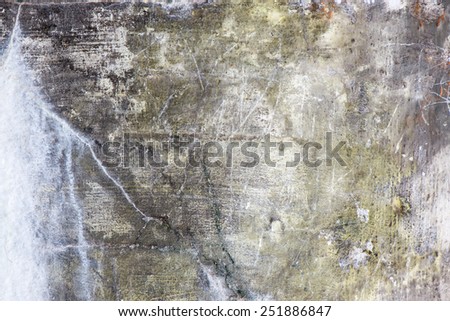 old concrete wall texture with cracks and fungus