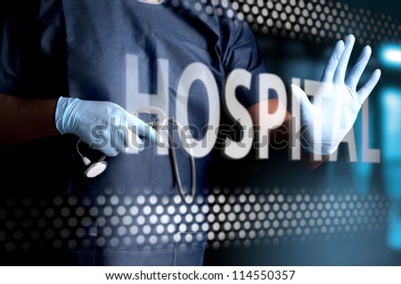Doctor opening the hospital door