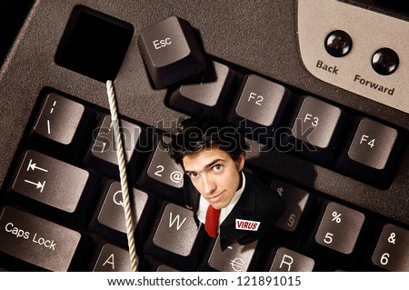 Virus escaping from computer key \