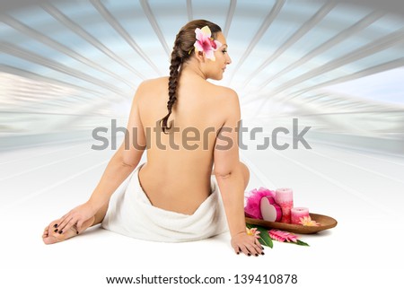 Beautiful woman in a beauty spa salon. Recreation therapy.