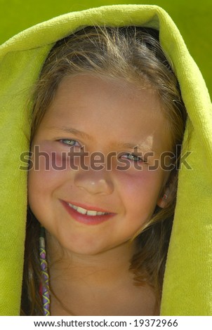 Young girl in the beach posing