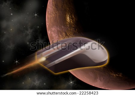 Computer mouse in space