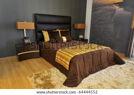Bedroom decoration in a modern apartment
