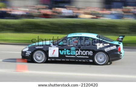 Race car at a demonstrative show in Bucharest Ring Tour