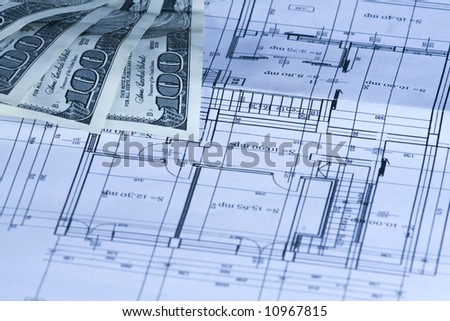 Calculating the house building cost on the blueprints