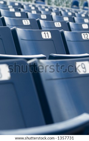 Empty seats in a sports stadium