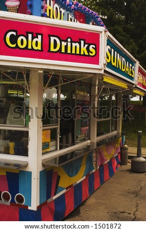 Concessions stand at a traveling amusement park