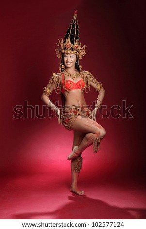 beautiful girl dressed as an Indian dancer