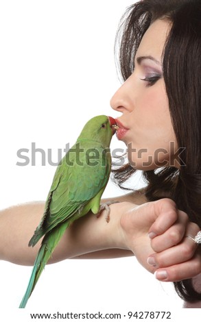 beautiful green parrots