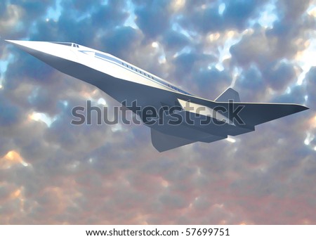 Supersonic Aircraft on Aircraft  Supersonic Airliner  White  Flying Stock Photo 57699751