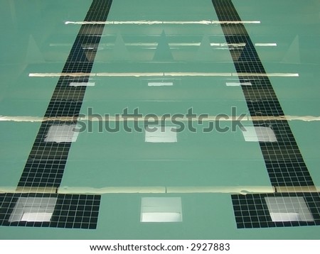 Close-up of a lane in an indoor pool