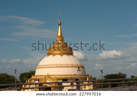 SAGAING,MYANMAR - JULY 1 : This Pagoda has the best view of Sagaing hill near The Ayeyarwaddy river from Inwa bridge on July 1,2014 ,Sagaing Division,Central of Myanmar.