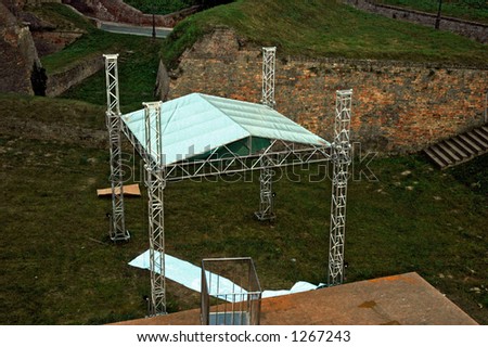 Setting up one of the stages for EXIT music festival