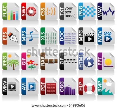stock vector : Icon file extension set