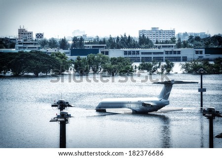 Big disaster flood in Bangkok, Thailand, Nov 9 2011