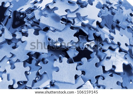 Close Up of Jigsaw Puzzle Pieces