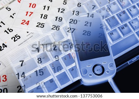 Composite of Smart Phone and Calendar