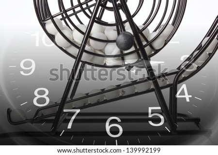 Composite of Bingo Game Cage and Calendar