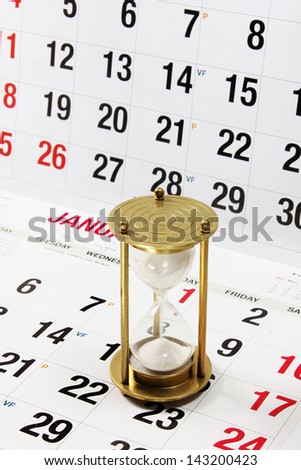 Hourglass on Calendar Page