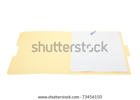 Manila File Folder on White Background
