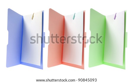 Manila File Folders on White Background