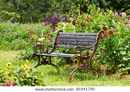 metal garden chair in the garden