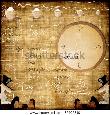 coffee abstract grunge background - card menu