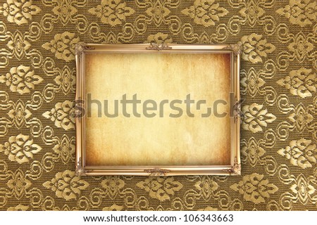 gold portrait frame on tradition thai background