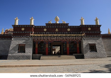 Tibet Temple Style in Shangri La, china